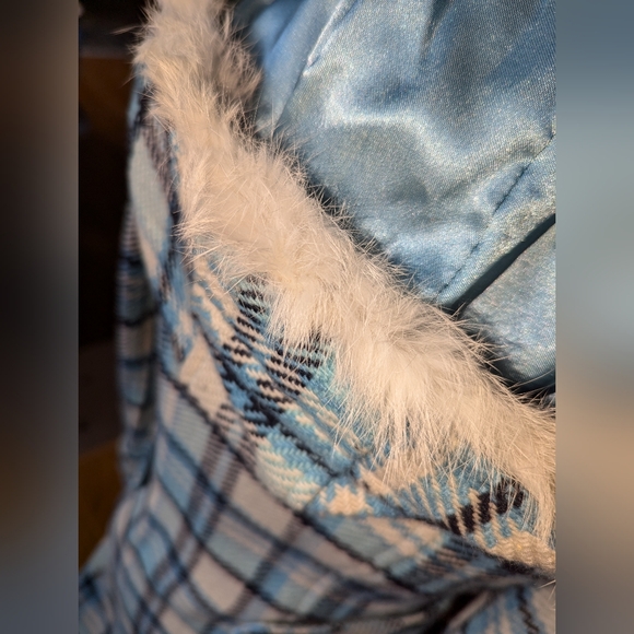 Blue plaid wool winter coat. Etam Weekend girl - Picture 4 of 8